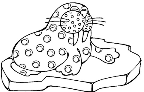 Blue Walrus  Coloring Page